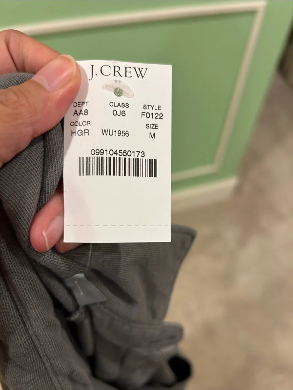 J. Crew Men's Slate Gray Short Sleeve Polo with Chest Pocket